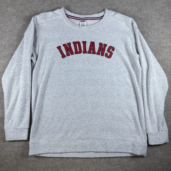 Victoria Secret Pink Tops - PINK Victoria's Secret Indiana Indians Gray Terry Crewneck Sweatshirt M